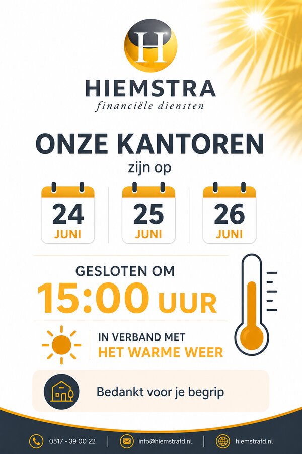 Tropenrooster (woensdag t/m vrijdag kantoren geopend van 9 tot 15 uur)